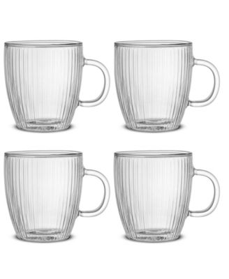 Кофейные стаканы JoyJolt Fluted Savor с двойными стенками, набор из 4 штук