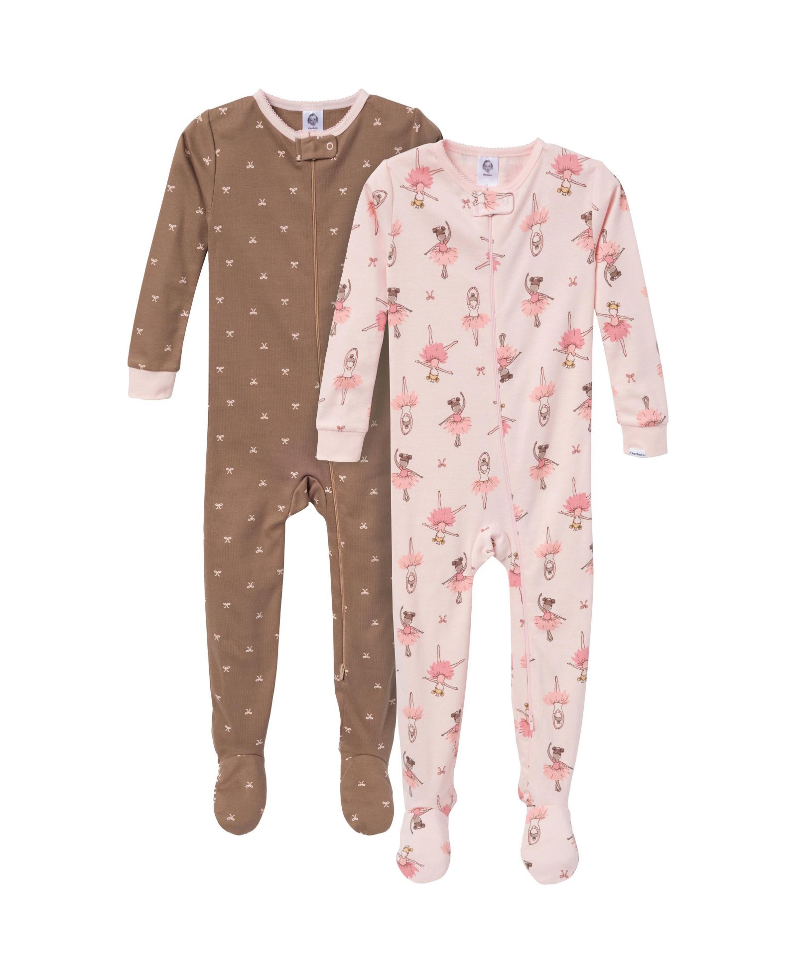Gerber Baby Boys Snug Fit Footed Pajamas, 2-Pack, Ballerinas