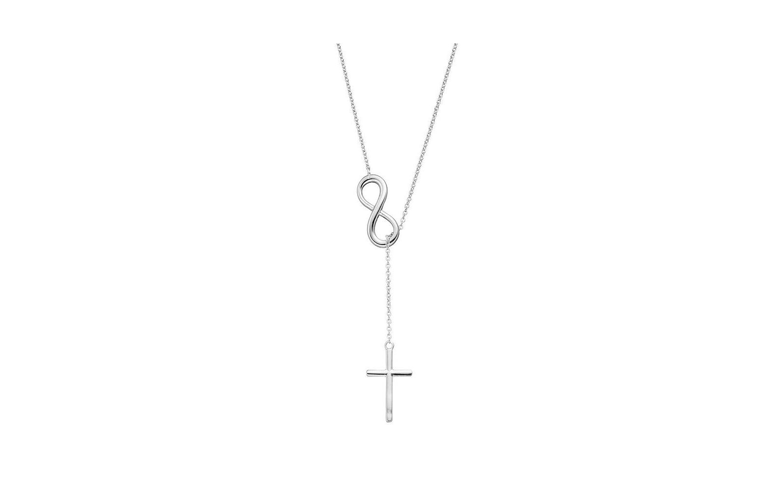Колье Lariat Simona Sterling Silver Infinity & Cross