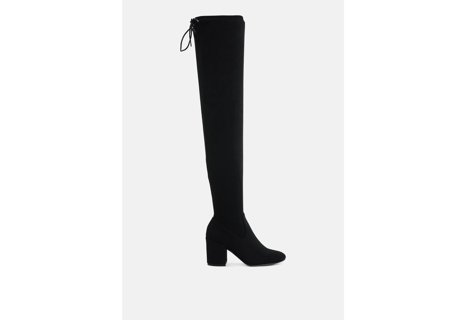 London Rag Womens Liama Minimal Drawstring Detail Knee-High Boots