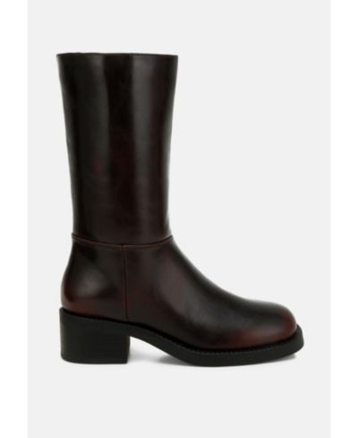 London Rag Womens Soora Block Heel Calf Boots