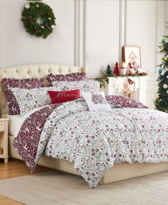 Комплект постельного белья Southshore Fine Linens Holiday Harmony на 7 предметов, Full/Queen