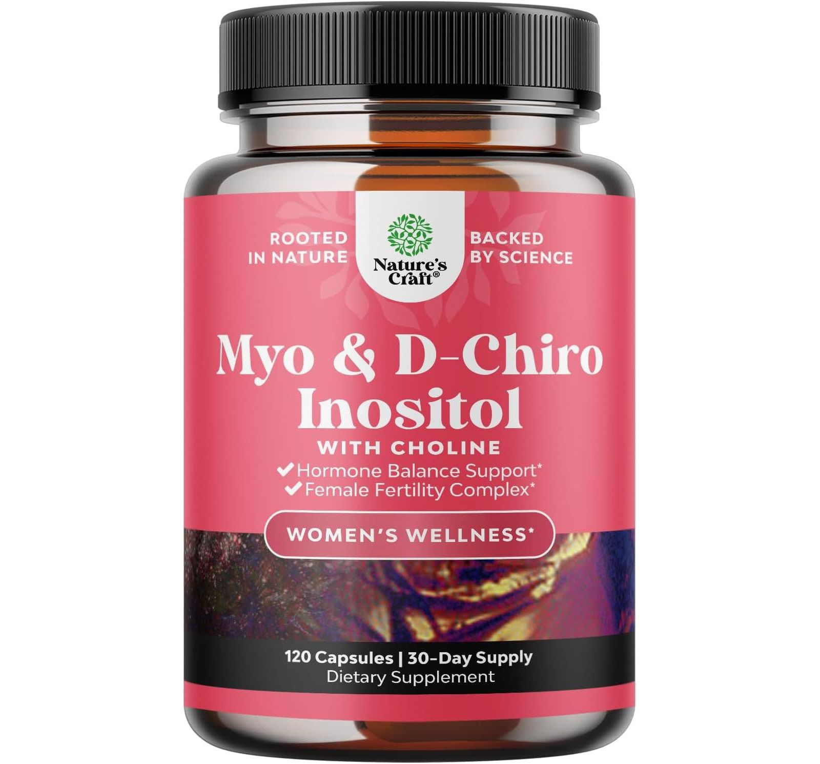 Капсулы Nature's Craft Myo & D-Chiro Inositol для поддержки фертильности и женского гормонального баланса, 120 шт
