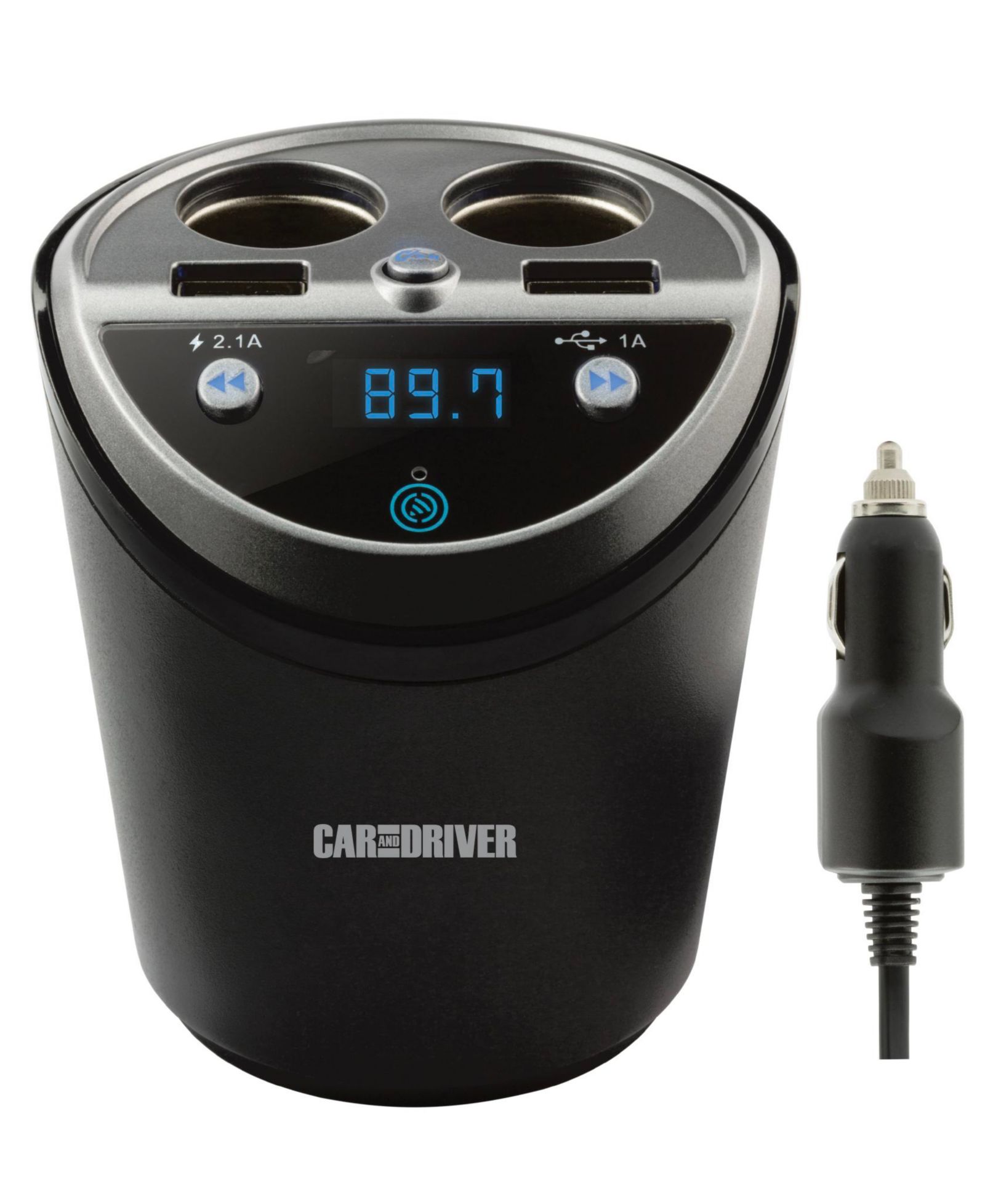 Car and Driver Держатель для стакана с зарядной станцией и Bluetooth FM-передатчиком