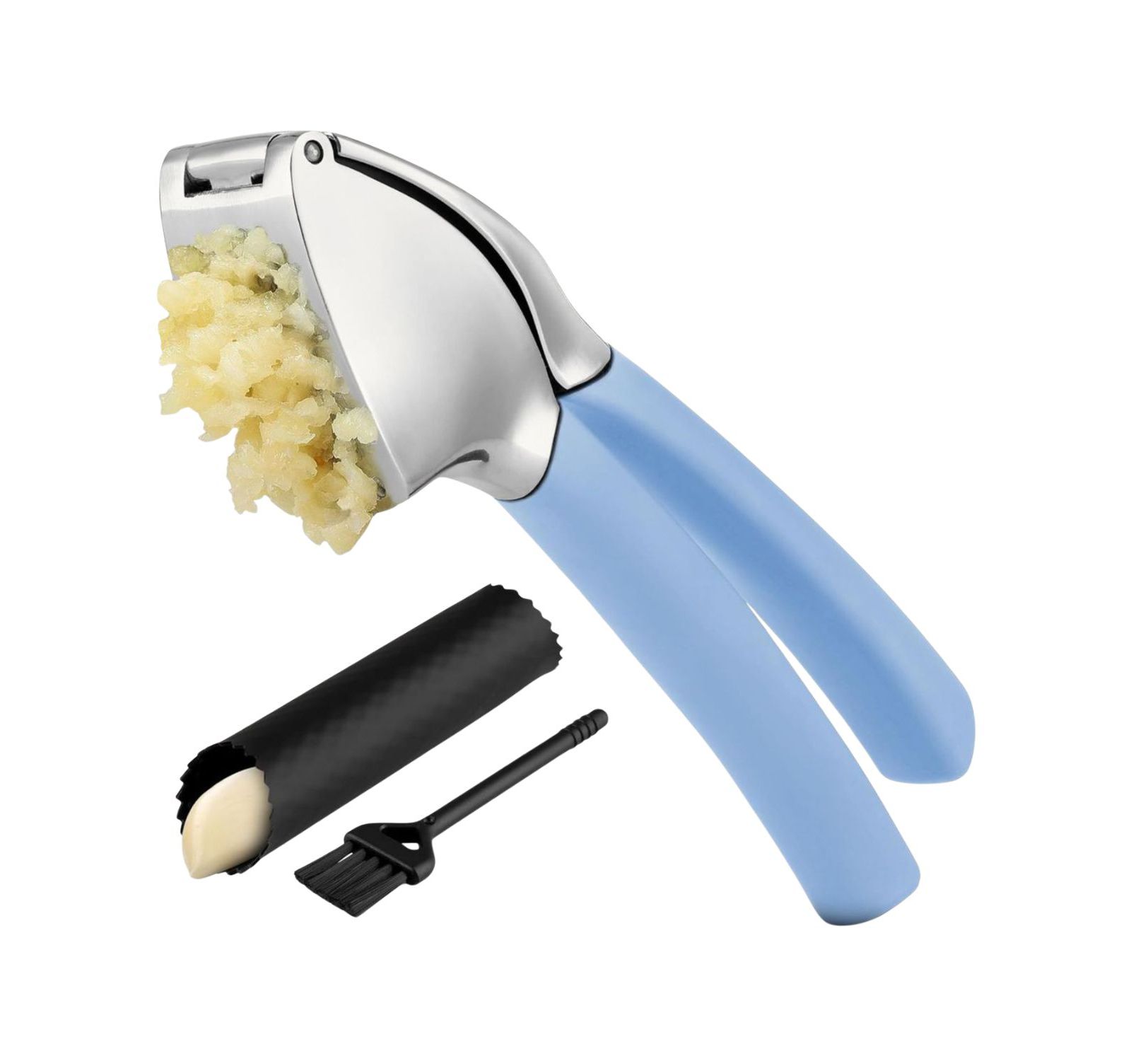 Пресс для чеснока Zulay Kitchen Comfort Grip с очистителем и щеткой