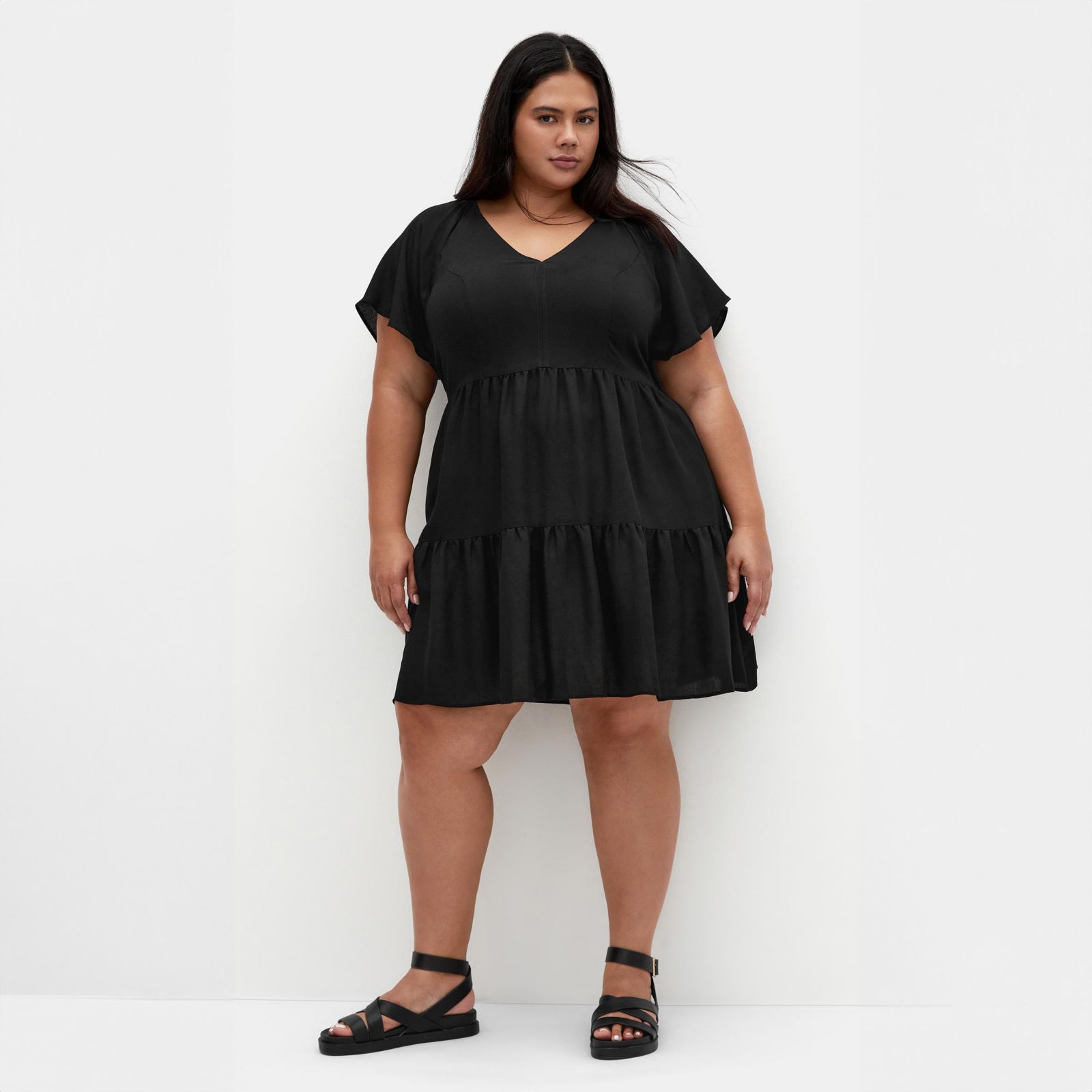 CITY CHIC Женское мини-платье с оборками, Plus Size