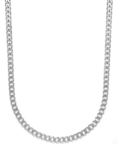 Мужская цепь-колье из стерлингового серебра Curb Chain
