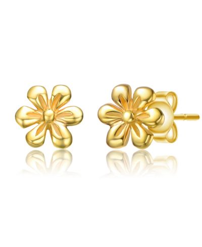 GiGiGirl Серьги-гвоздики Daisy Flower из стерлингового серебра с напылением 14K Gold