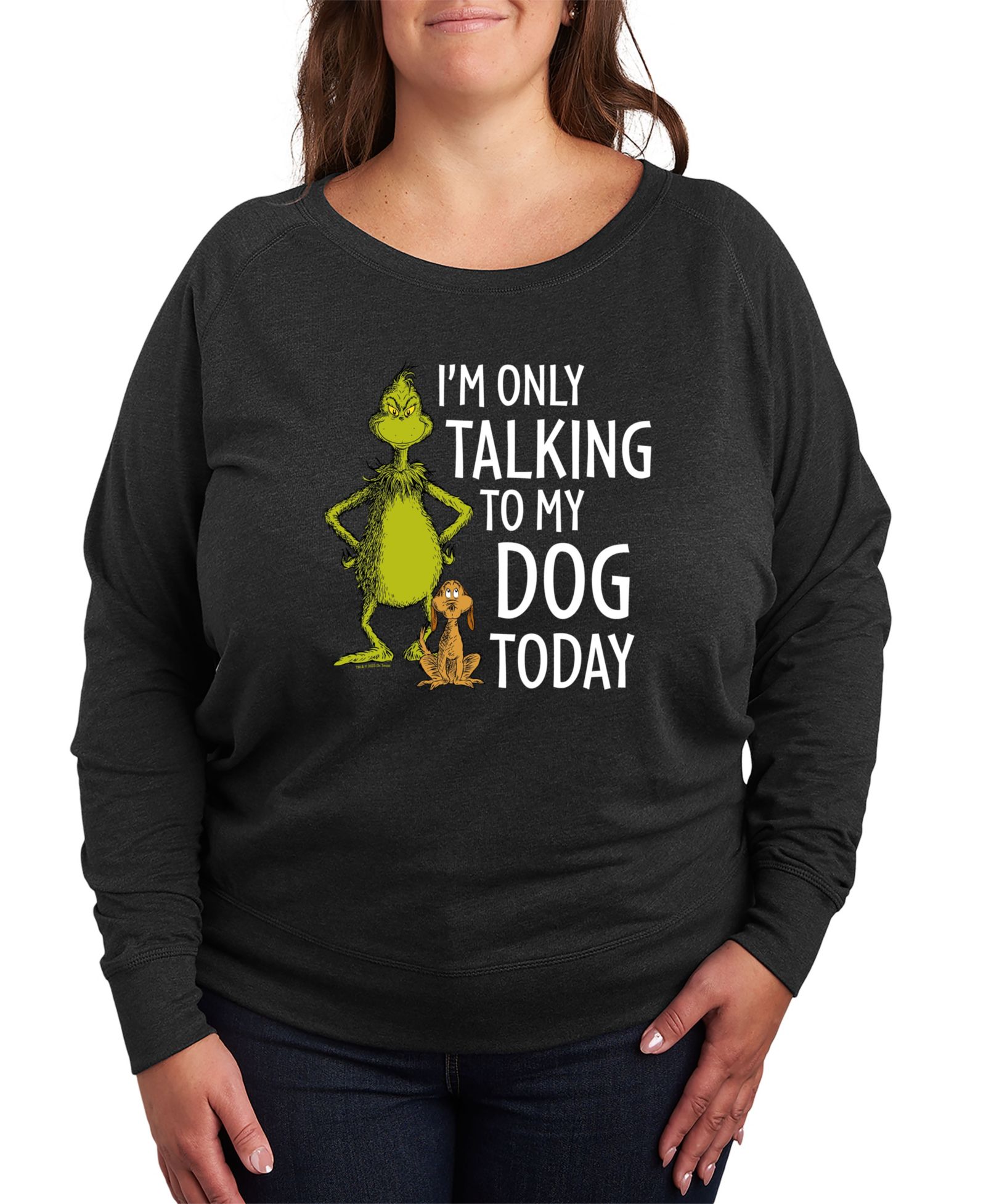 Hybrid Apparel пуловер с принтом Grinch Only Talking to My Dog, Plus Size