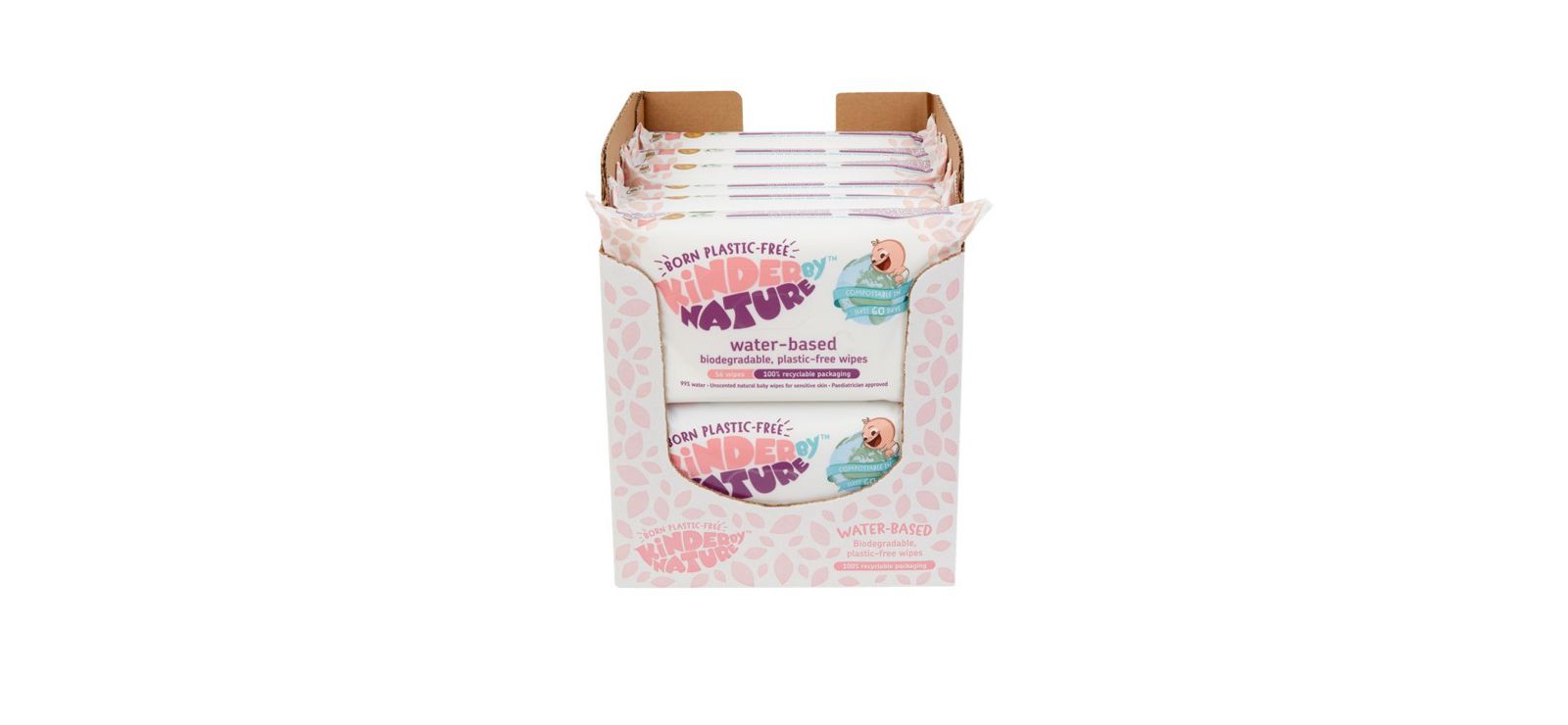 Kinder by Nature Unisex Water-Based Baby Wipes - 672 Count (12 packs of 56 wipes)