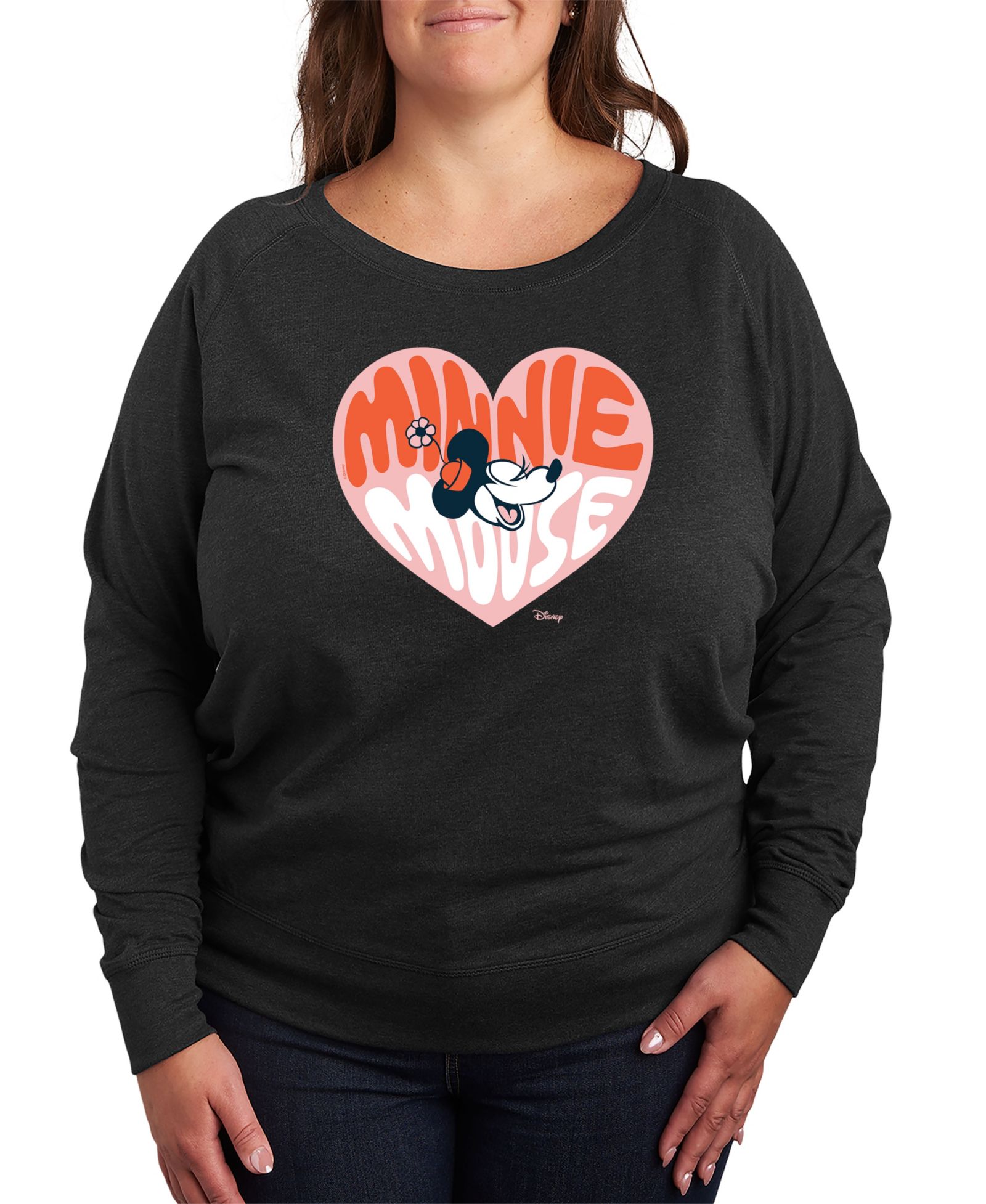Hybrid Apparel Plus Size Disney Minnie Mouse Heart Graphic Pullover T-shirt
