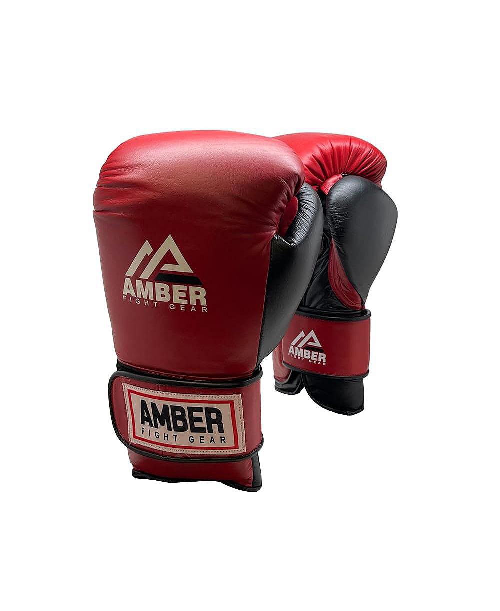 Amber Sports Renegade v1.0 Pro Hook & Loop Leather Boxing Gloves, Durable, Ideal for Sparring & Heavy Bags, Superior Shock Absorption & Ventilation, Optimal Fit for Serious Athletes, 14 oz