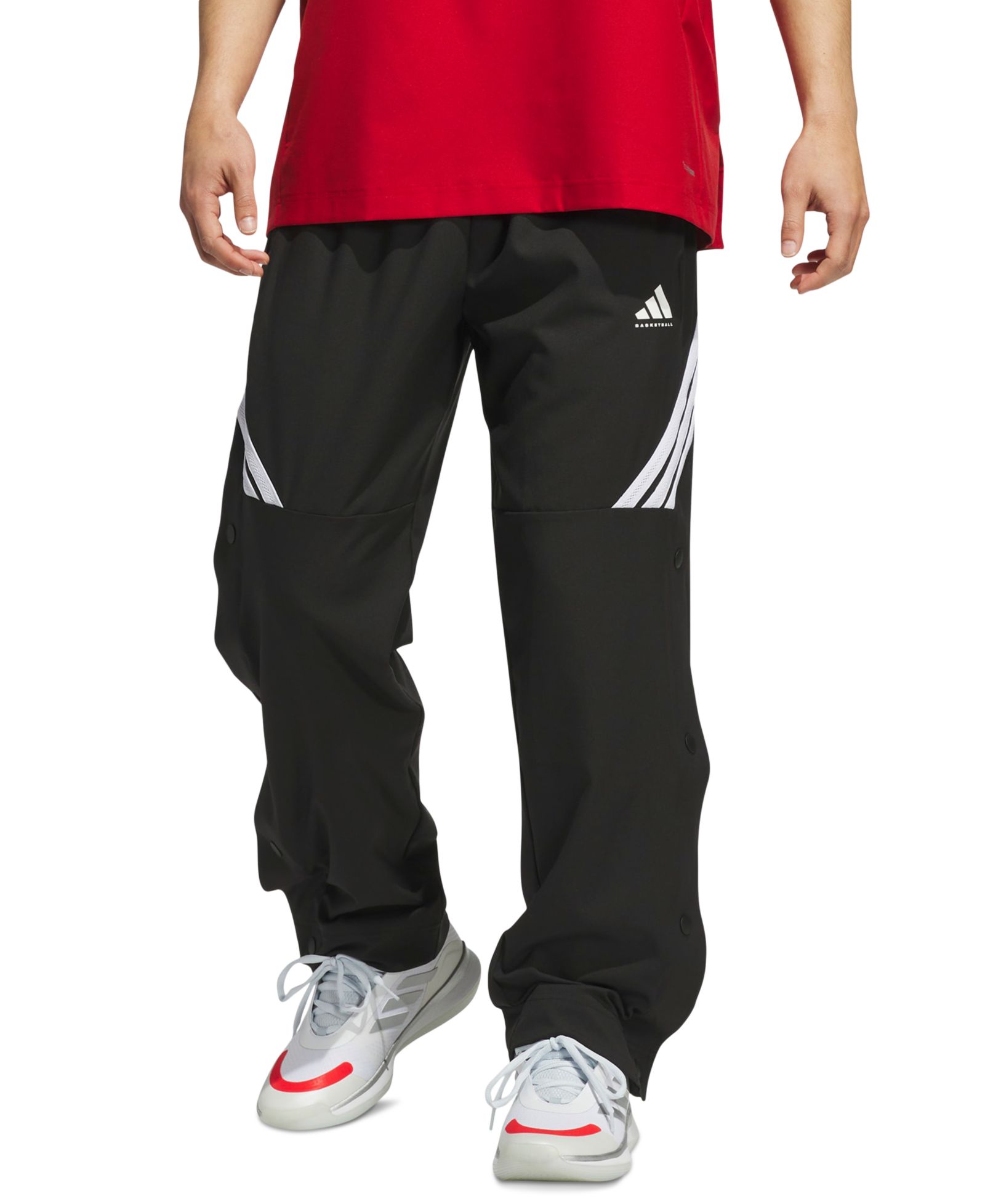 adidas Men's Three-Stripe Woven Snap Pants
