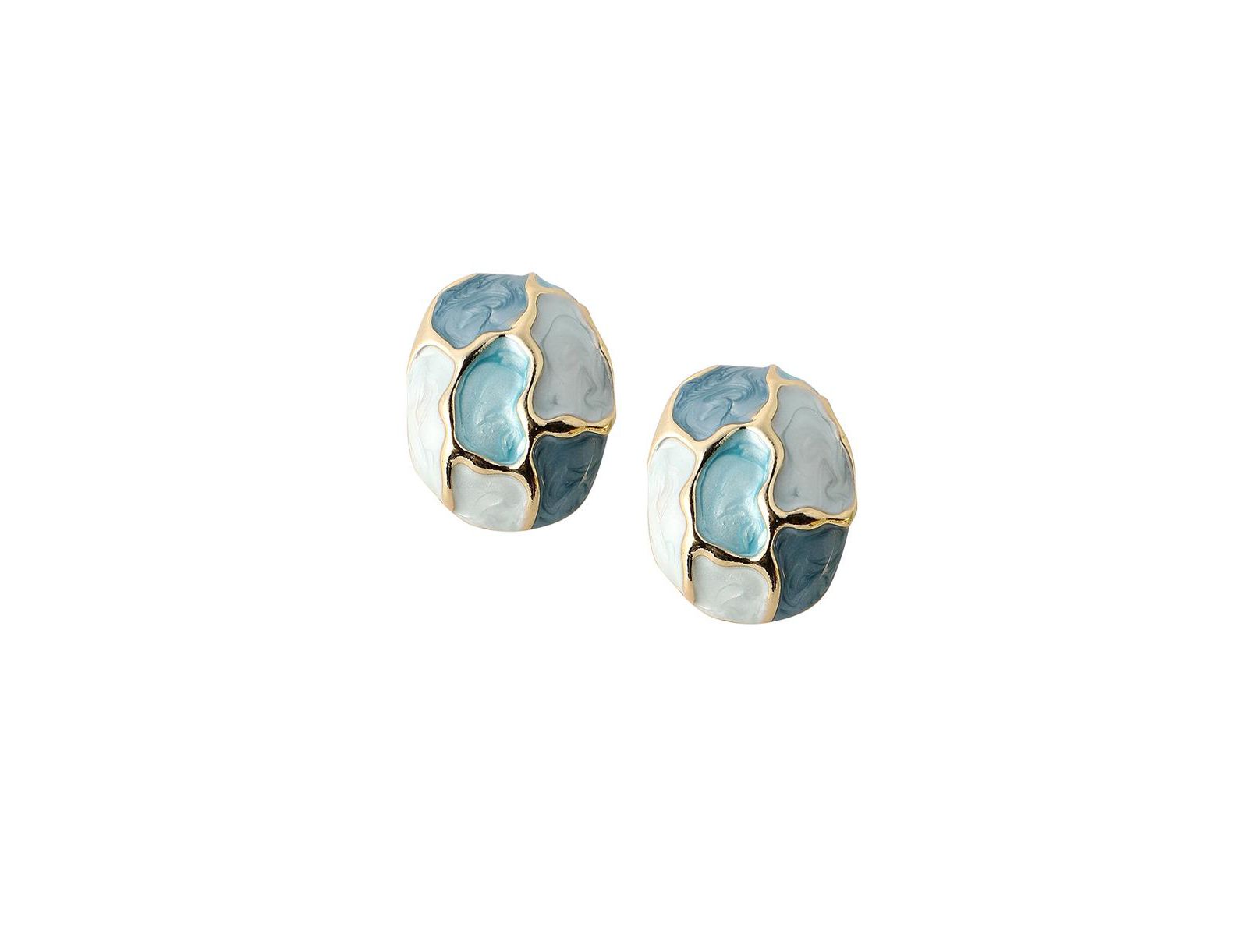 SOHI Blue Veined Stud Earrings