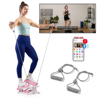 Мини-степпер Sunny Health & Fitness Pink Smart, тренажер для всего тела с приложением SunnyFit