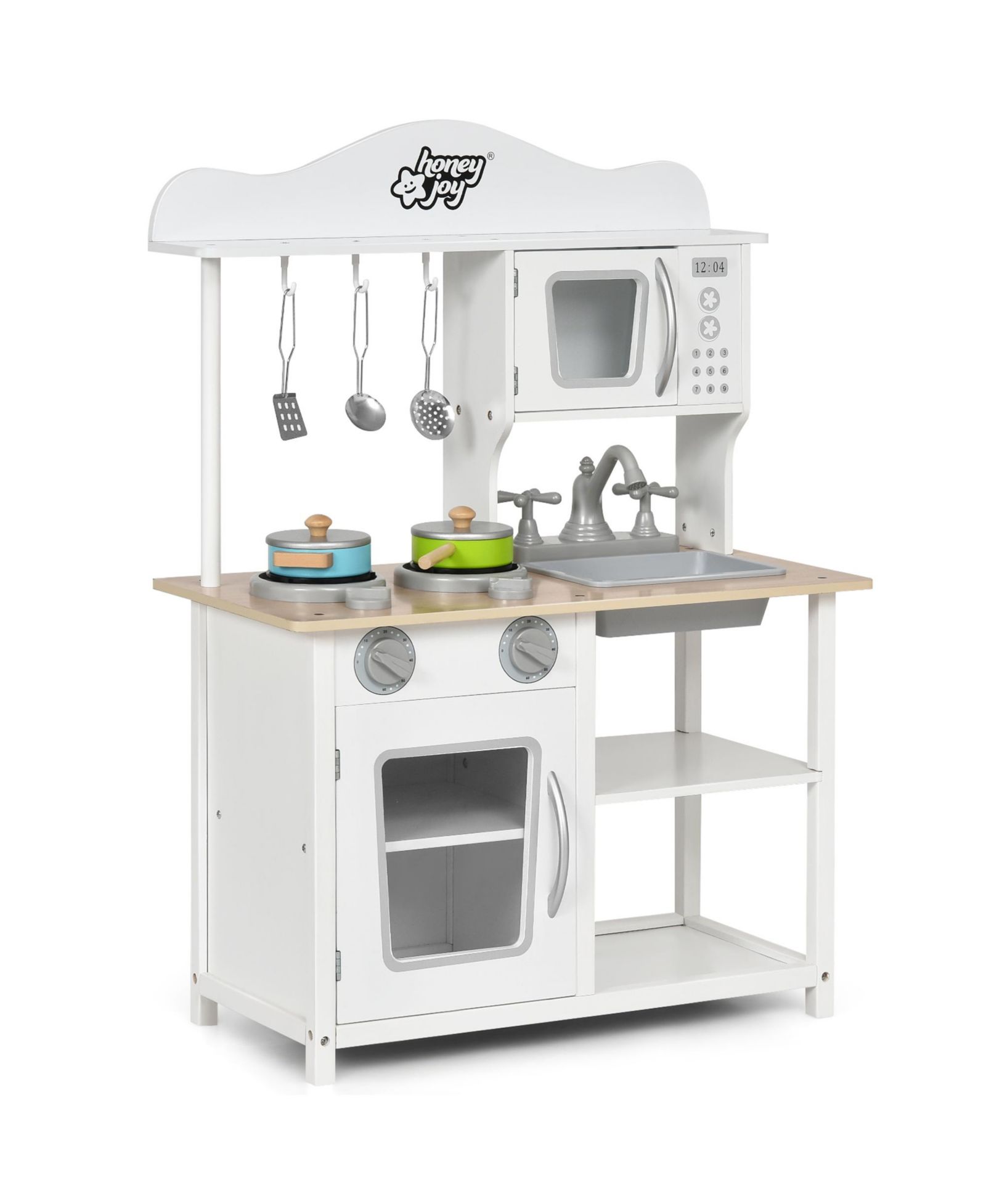 Gymax Wooden 6-Piece Play Kitchen Set, Ages 3+