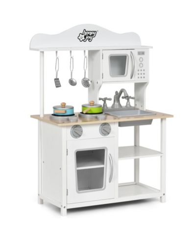 Gymax Wooden 6-Piece Play Kitchen Set, Ages 3+