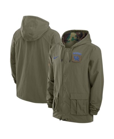 Nike Men's Olive Kentucky Wildcats 2024 Military Appreciation Full-Snap Hoodie Military Jacket