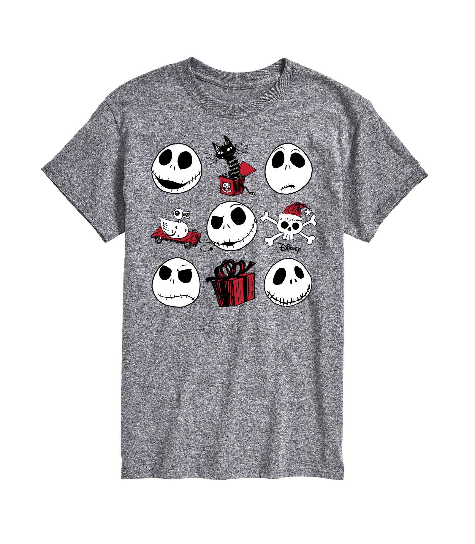 AIRWAVES Men's Nightmare Before Christmas Faces Short Sleeve Tee