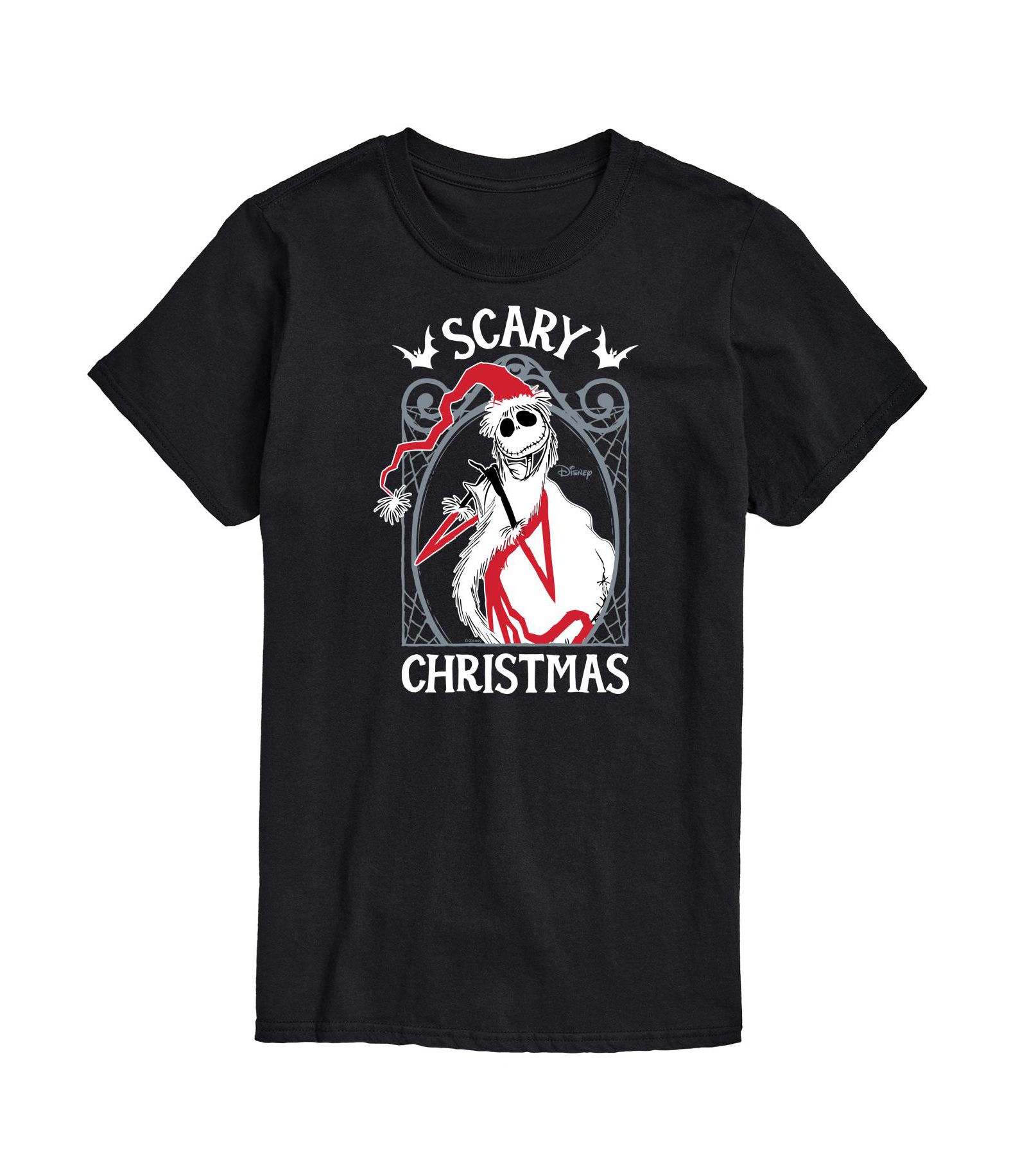 AIRWAVES Men's Nightmare Before Christmas Scary Short Sleeve Tee