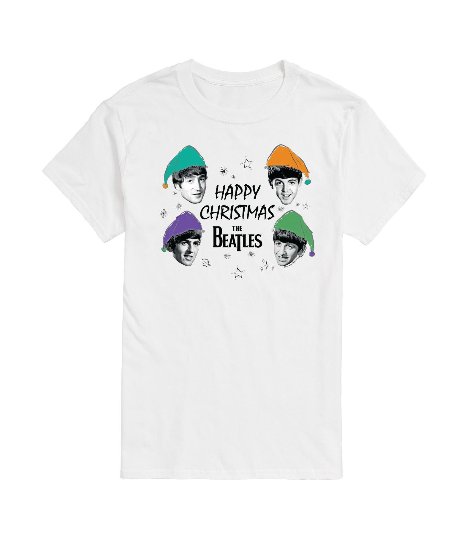 AIRWAVES Men's The Beatles Happy Christmas Short Sleeve Tee