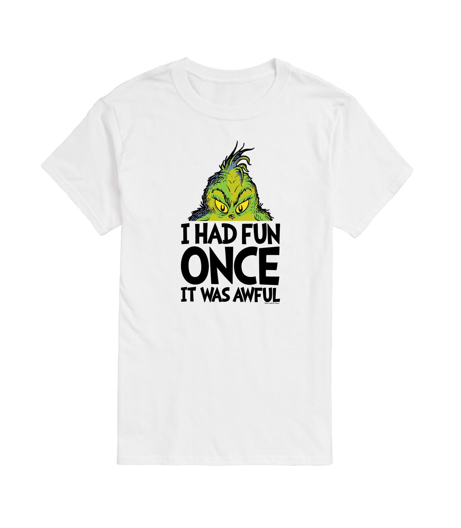 AIRWAVES Men's The Grinch Had Fun Once People Short Sleeve Tee