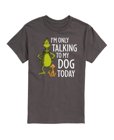 AIRWAVES Men's The Grinch Only Talking To My Dog Today People Short Sleeve Tee