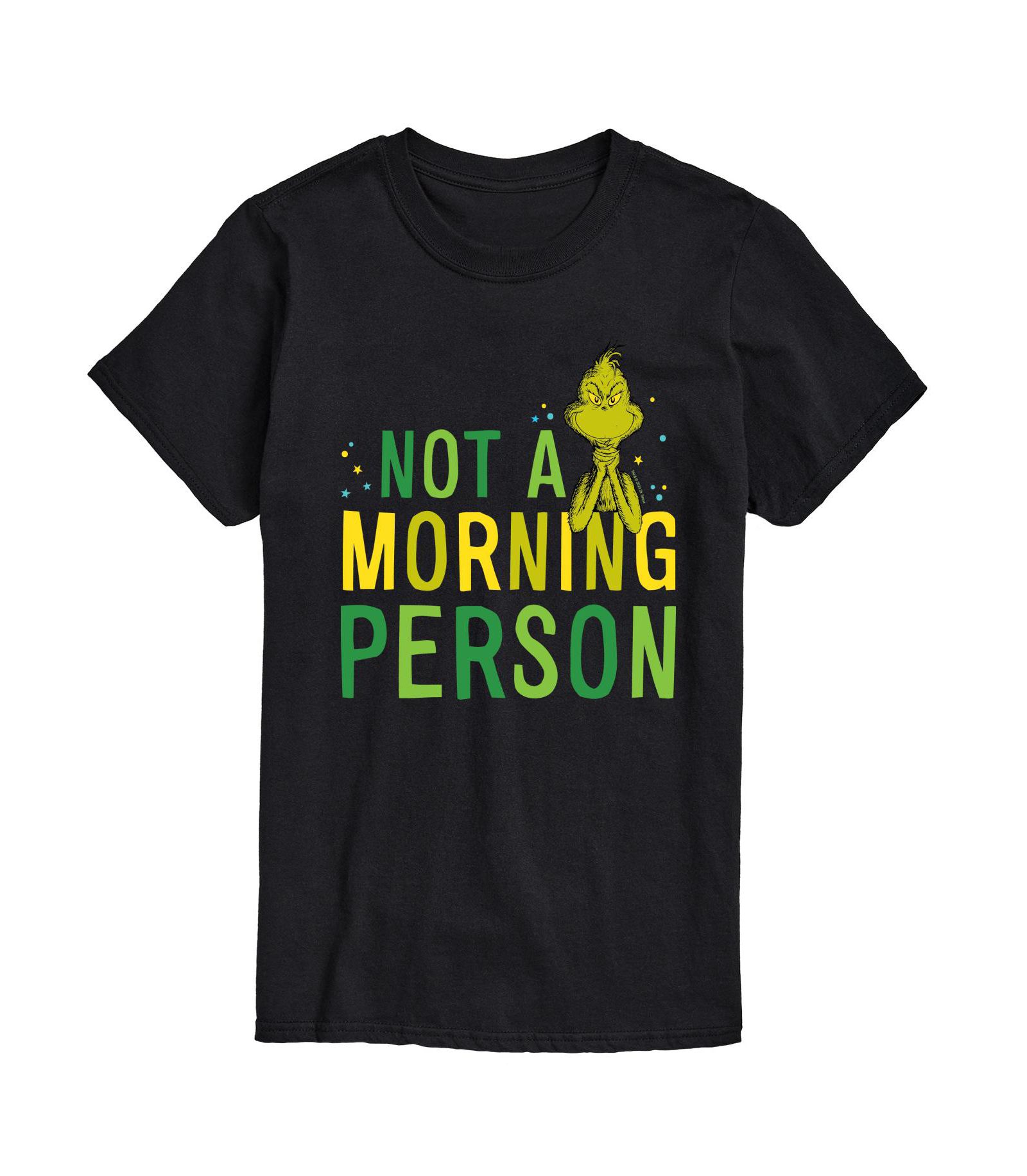 AIRWAVES Men's The Grinch Not A Morning Person Short Sleeve Tee