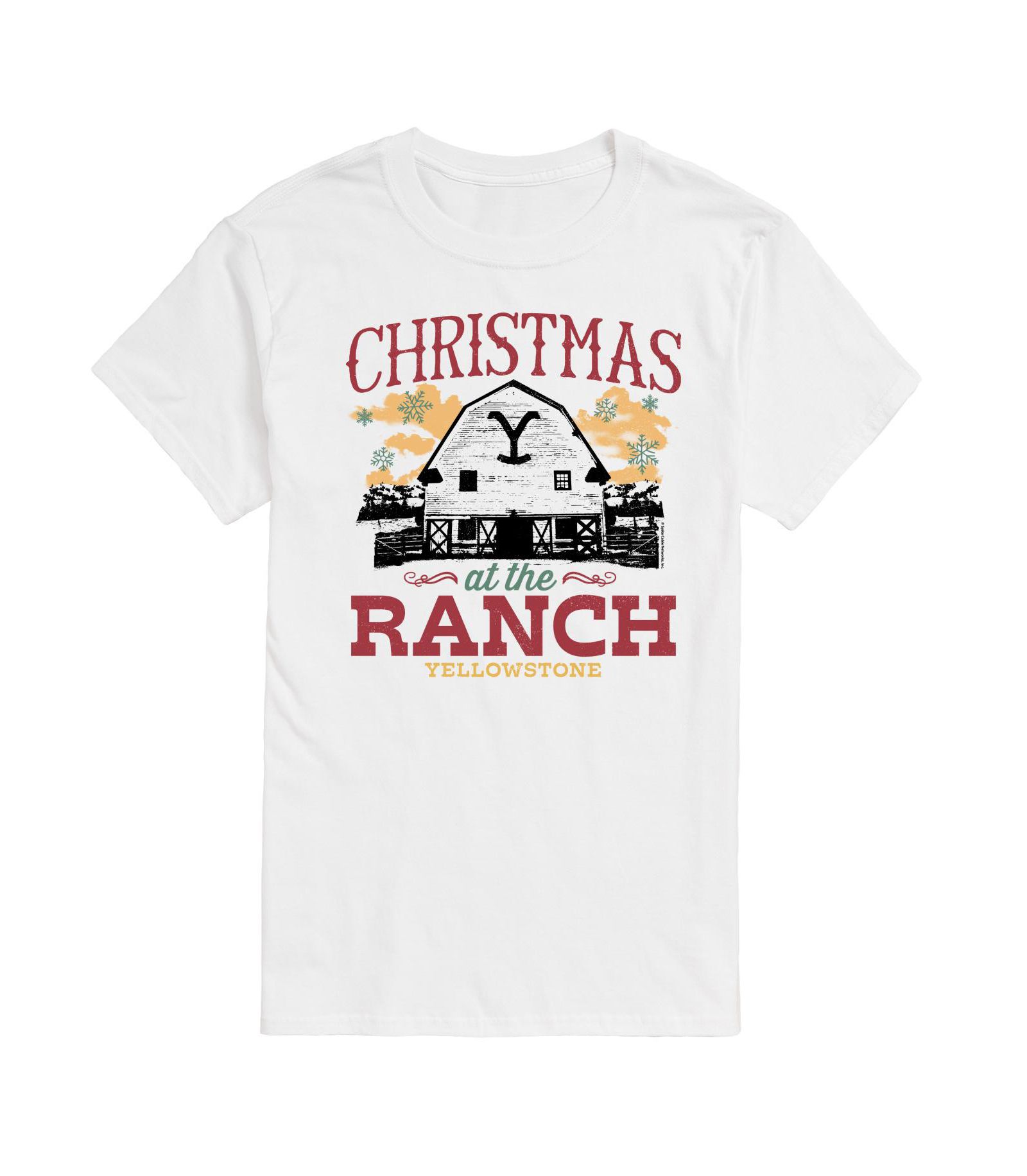 AIRWAVES Men's Yellowstone Christmas Ranch Rules Short Sleeve Tee