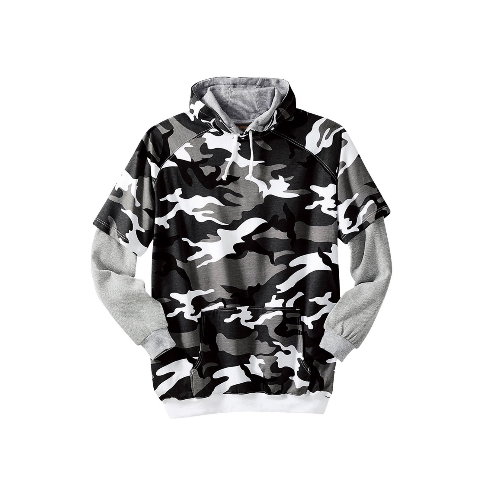Boulder Creek Big & Tall by KingSize Thermal-Lined Layered Look Hoodie