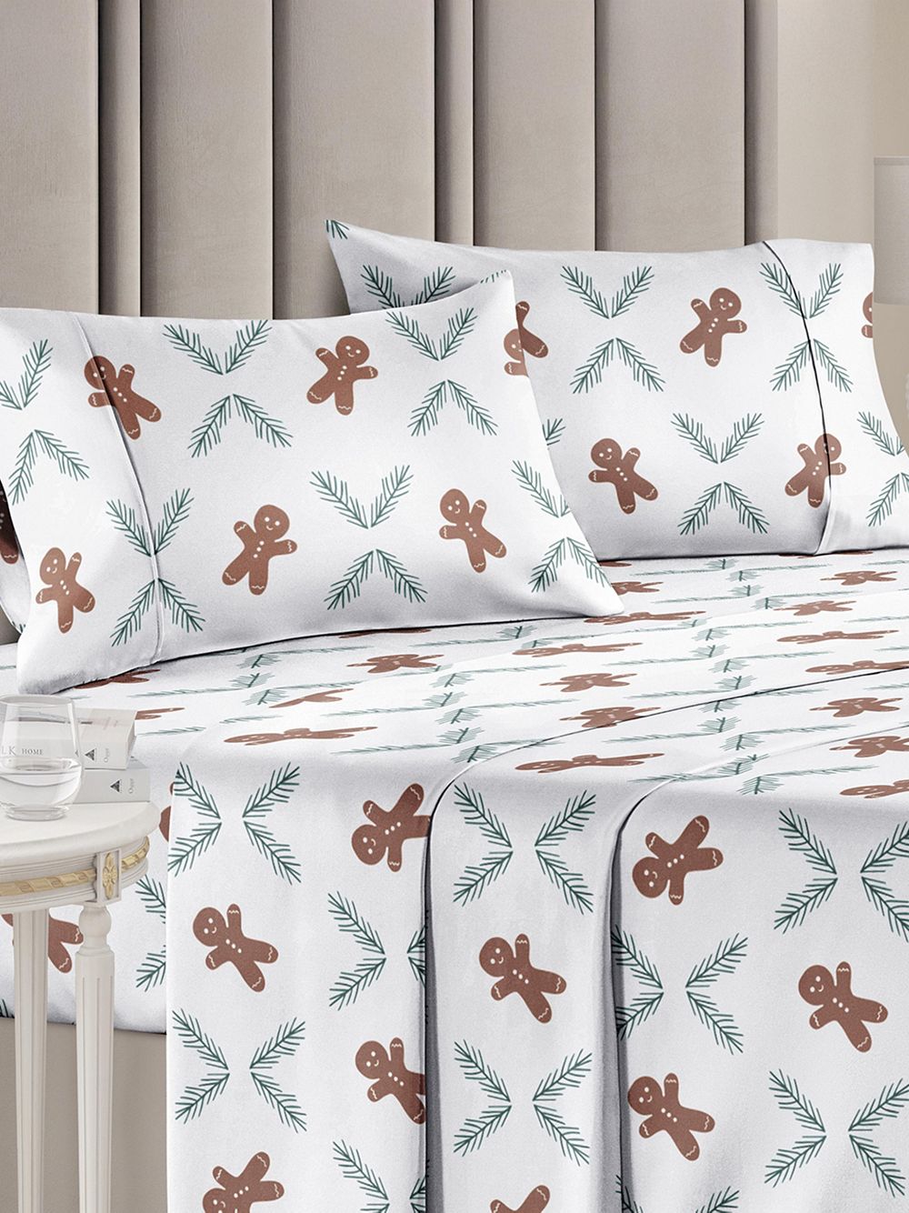 Комплект постельного белья Christmas 4 Piece Microfiber (Queen / Trees 2)