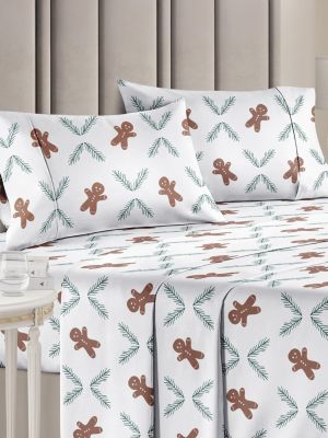 Комплект постельного белья Christmas 4 Piece Microfiber (Queen / Trees 2)