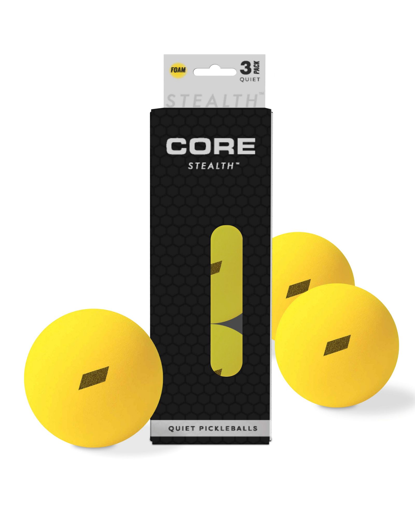 Мячи для пиклбола CORE Pickleball Stealth (набор из 3 шт.)