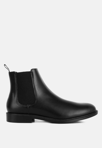 London Rag Womens Fraser Faux Leather Pull Tabs Boots
