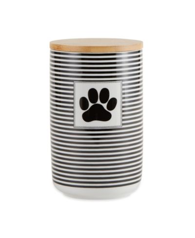 Керамическая емкость для лакомств Bone Dry Ceramic Pet Treat Canister Stripe Paw Patch