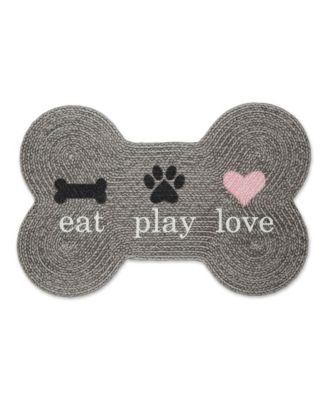 Bone Dry Pet Mat Bone Shape Eat Play Love
