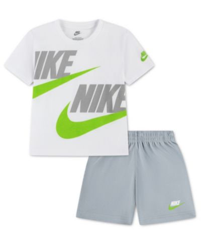 Nike Baby Boys' and Girls' Split Futura T-Shirt and Shorts, 2 Piece Set