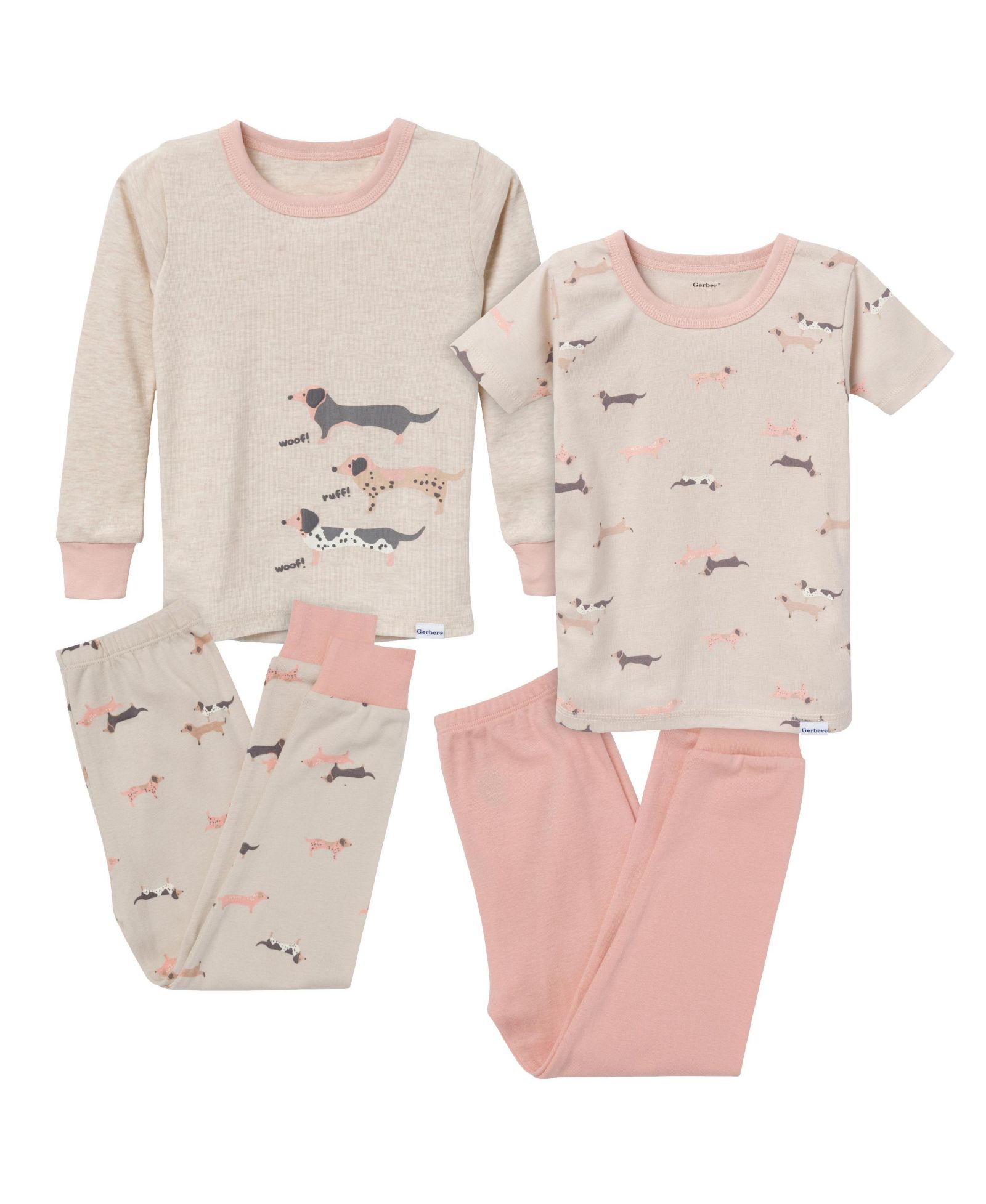 Пижамный комплект Gerber для малышей, 4 части