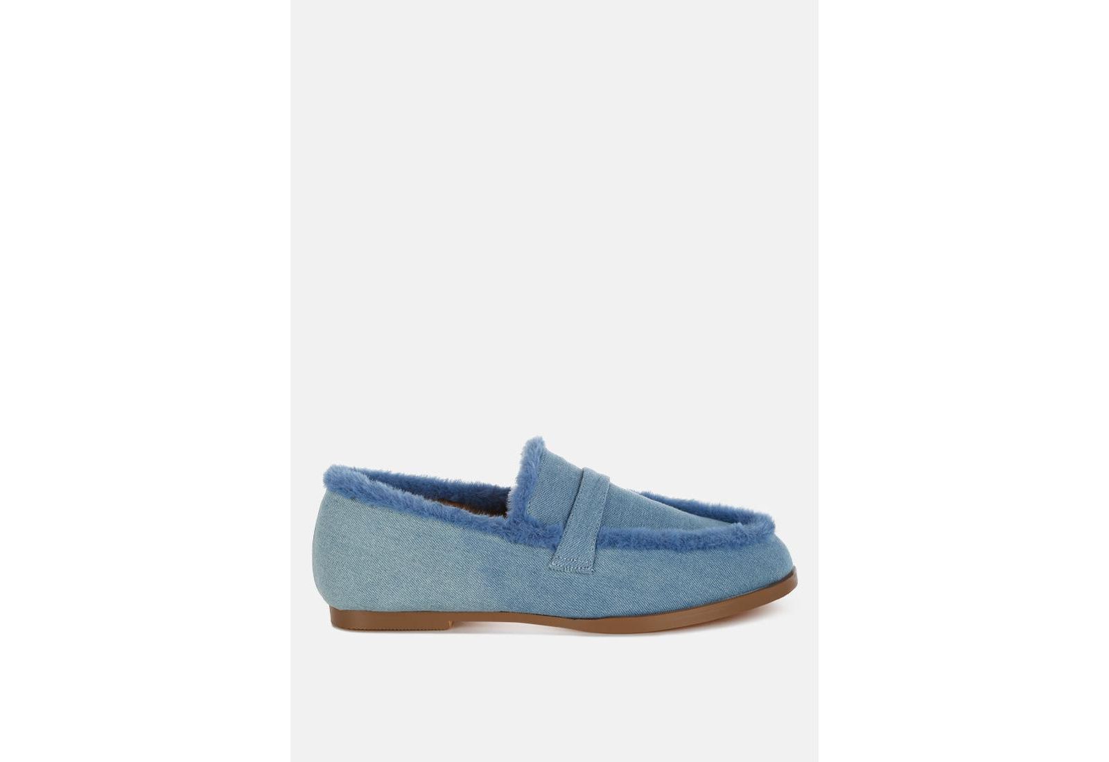 Лоферы Rag and Co Womens Nivena Fur Detail Denim