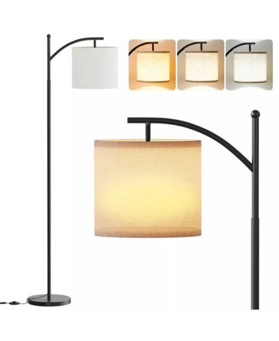 SUGIFT Metal Arc Floor Lamp with 3 Color Temperatures LED Bulb