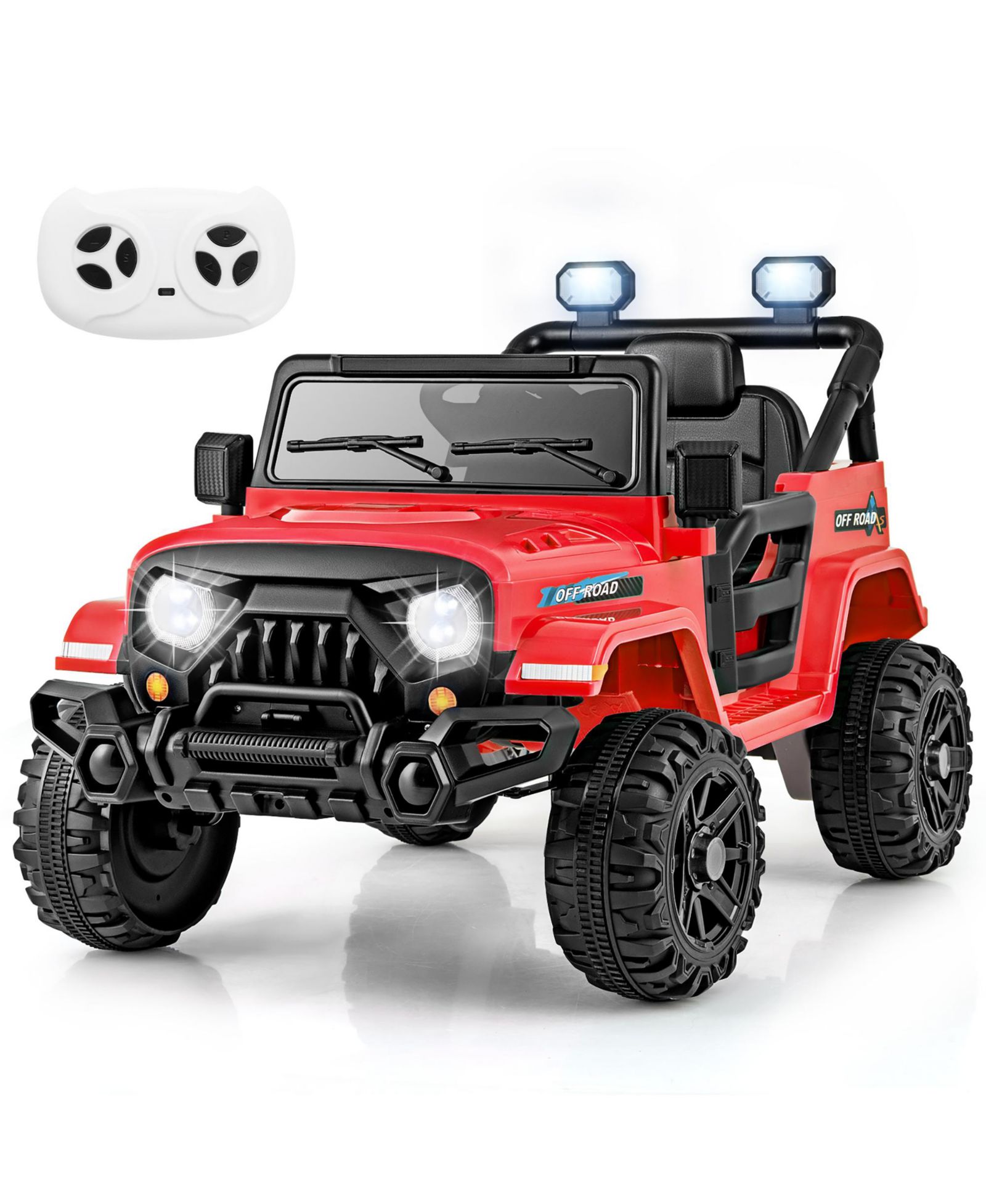 Gymax 12V Ride-On Truck 39"L x 24.4"W x 24.4"H, Remote Control Ride-On Toy, 66 lbs. Capacity, Ages 3+