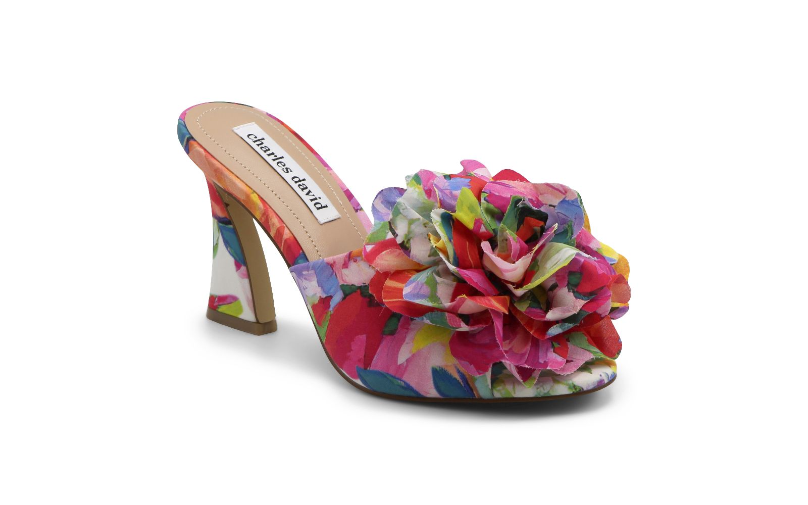 Charles David Womens Kam Floral High Heel Dress Sandal