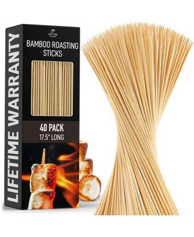 Палочки для жарки маршмэллоу Zulay Kitchen Bamboo 17.5 inch - 40 Pack