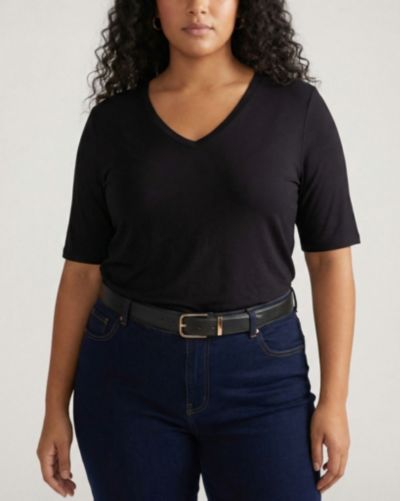 Universal Standard Plus Size футболка из жидкого джерси с V-образным вырезом
