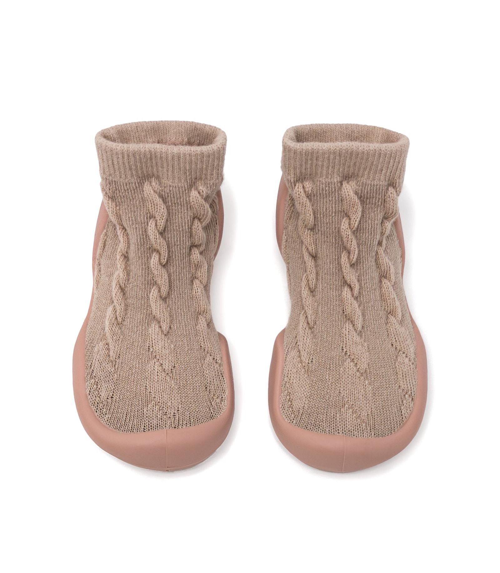 Детские носочки-ботиночки Komuello First Walk - Cable Brandy Rose