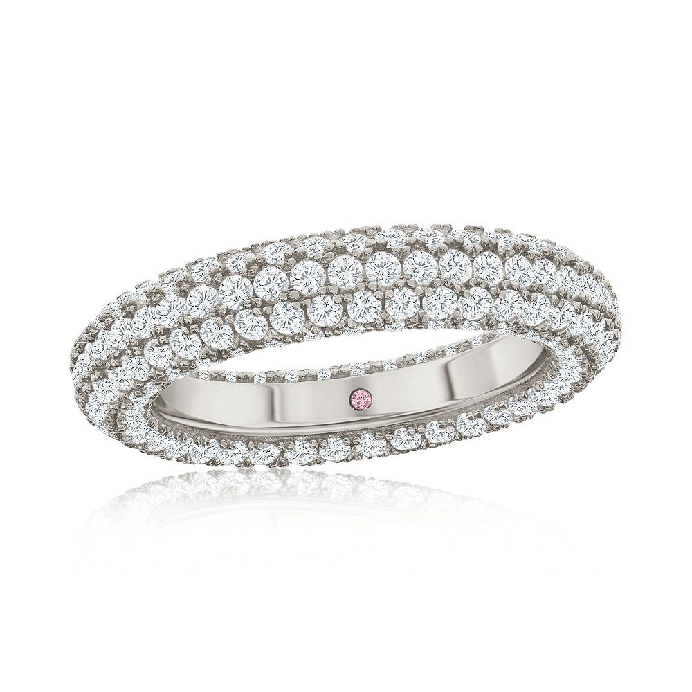 Кольцо SUZY LEVIAN NEW YORK Sterling Silver Cubic Zirconia Pave Puff Eternity Band