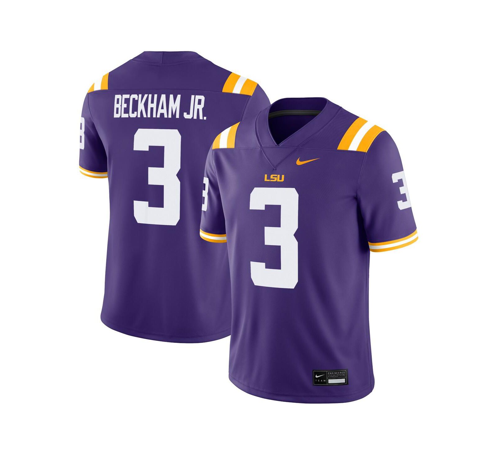 Мужская игровая джерси Nike Odell Beckham Jr. LSU Tigers Alumni, цвет Purple
