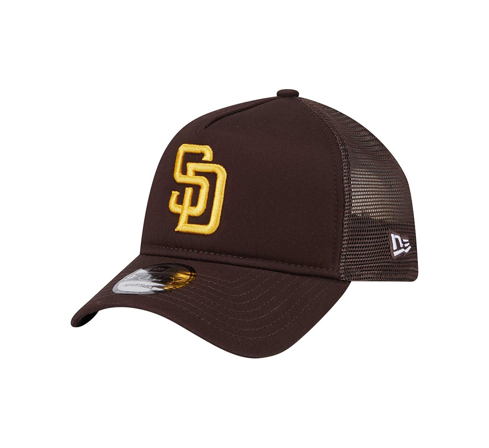 New Era Men's Brown San Diego Padres 9FORTY A-Frame Trucker Adjustable Hat