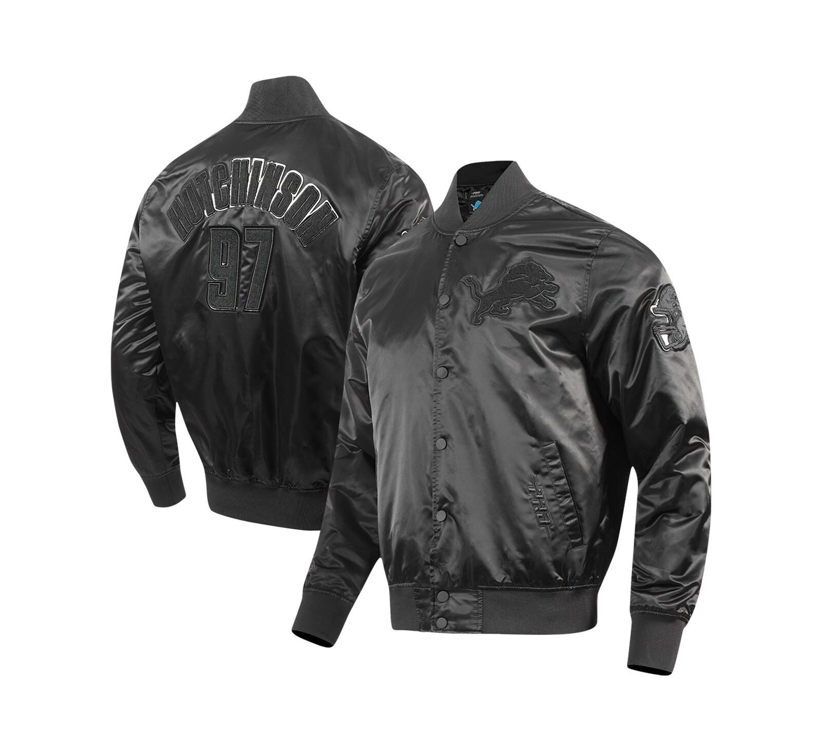 Pro Standard Men's Aidan Hutchinson Black Detroit Lions Player Full-Snap Jacket