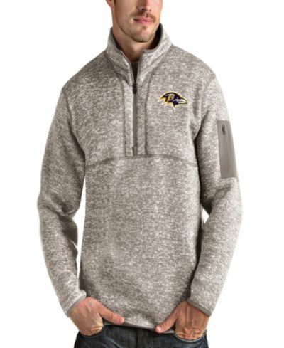 Мужская куртка Antigua Oatmeal Baltimore Ravens Fortune Quarter-Zip